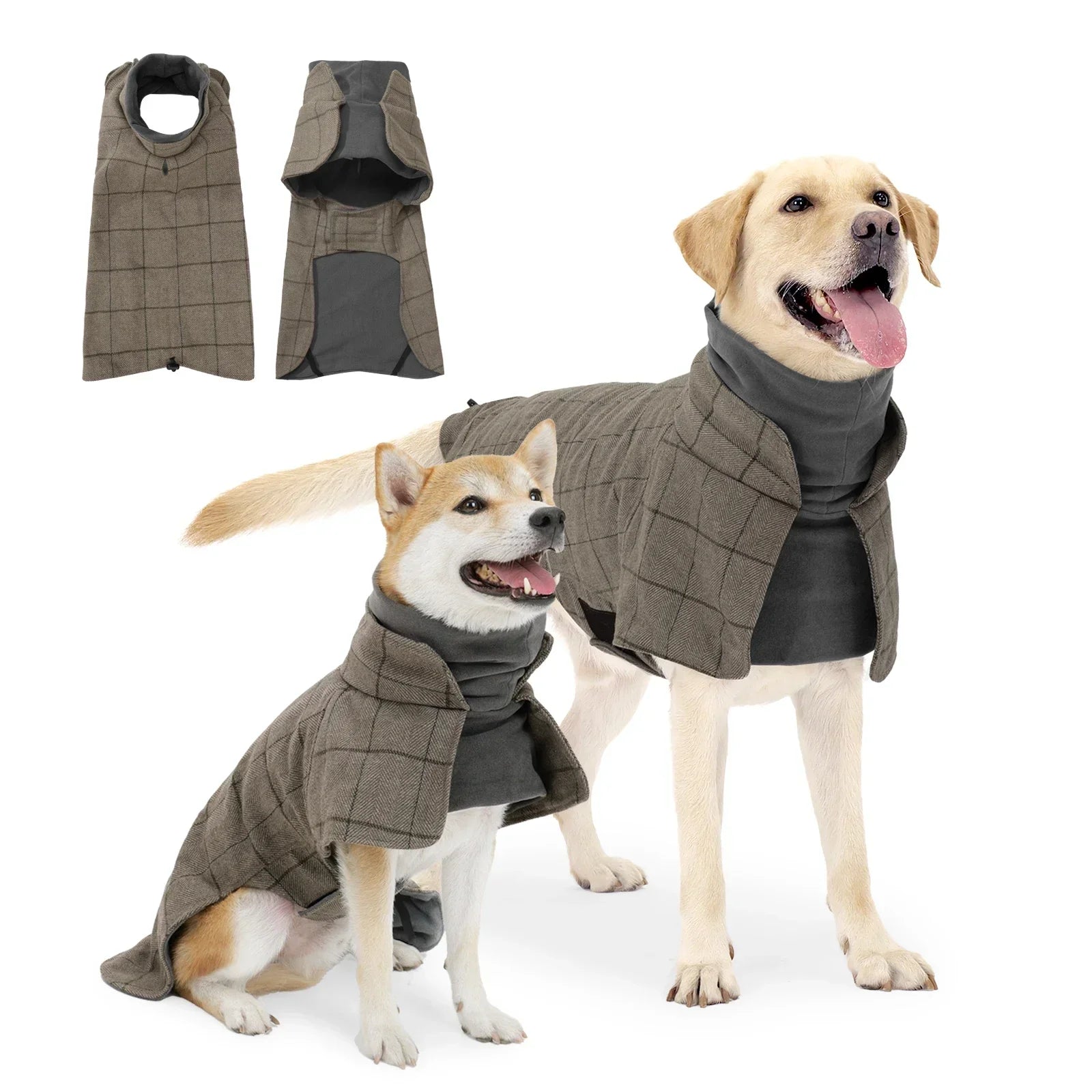 Dog Clothes Waterproof Windproof Clothes Winter Warm British Style Plaid Jack For Small Medium Large Dogs Winter Clothes for Dog XS（old）