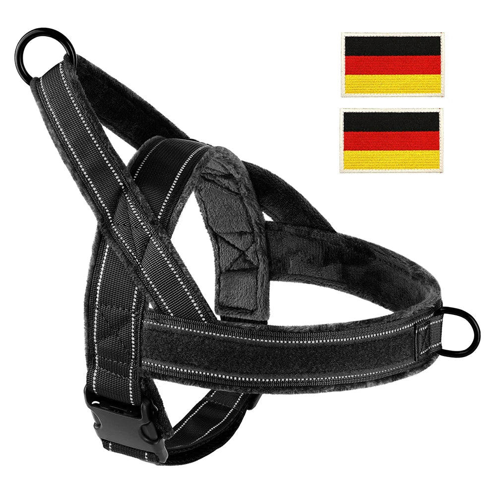 No Pull Dog Harness Military Tactical Dog Harnesses Vest Reflective Pet Training Harnesses Durable For Small Medium Large Dogs Black-3