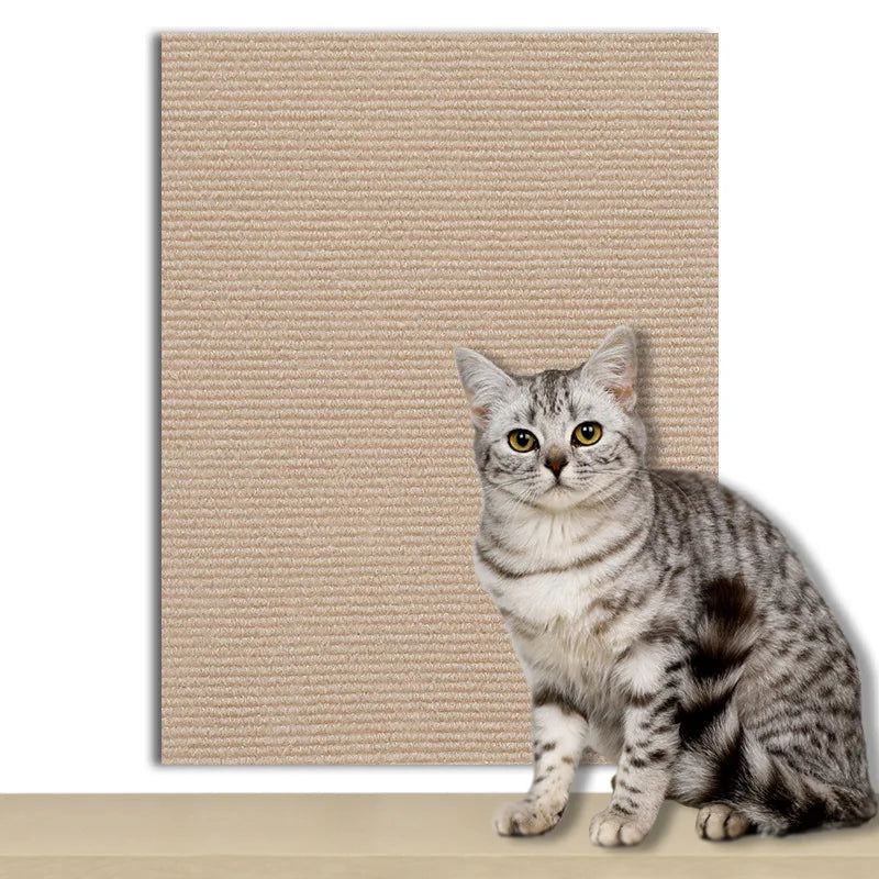 Anti Cat Scratch Sofa Protector | Self Adhesive Carpet Scratch Pad for Cats Khaki Default