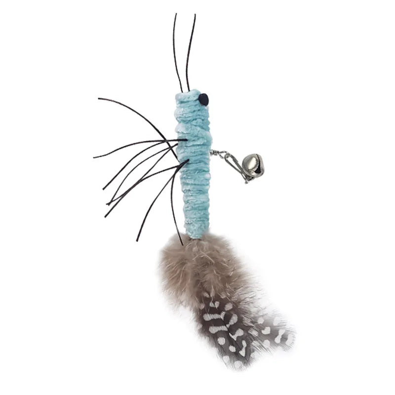 Dr.DC Teasing Cat Stick Head with or without Wire Stick Dragonfly Feather Cat Supplies Interactive Fun Pet Cat Toy Accessories