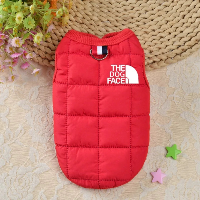 Pet Dog Clothes Adidog Dog Hoodies Autumn Winter Warm Coat for Large Dogs Jacket Sweater Puppy French Bulldog Clothing dog face Red