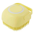 Dog & Cat Bath Massage Brush – Soft Silicone Pet Accessories Tools Square Yellow As the pictures