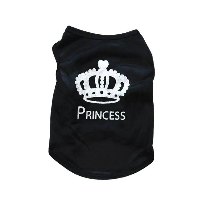 Security Clothing for Dogs Summer Pet T-shirt Costume Black Crown