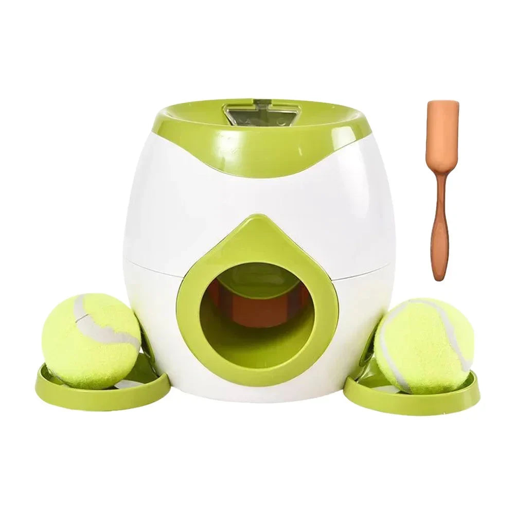 Automatic Dog Ball Launcher Dog Tennis Food Reward Machine Dog Tennis Ball Machine Slow Feeder for Small and Medium Dogs Green
