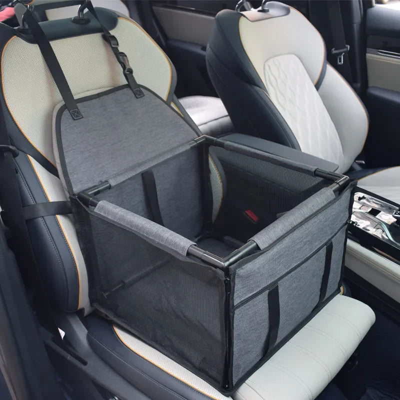 Waterproof Travel Dog Car Seat Hammock – Pet Carrier for Small & Medium Dogs (15.4 x 15.4 x 10.6 in / 39 x 39 x 27 cm) DARK GRAY