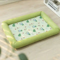 Cool Pet Mat Summer Dog Cooling Pad Breathable Non-stick Hair Waterproof Sleeping Cushion for Large Medium Small Dogs Cats Green