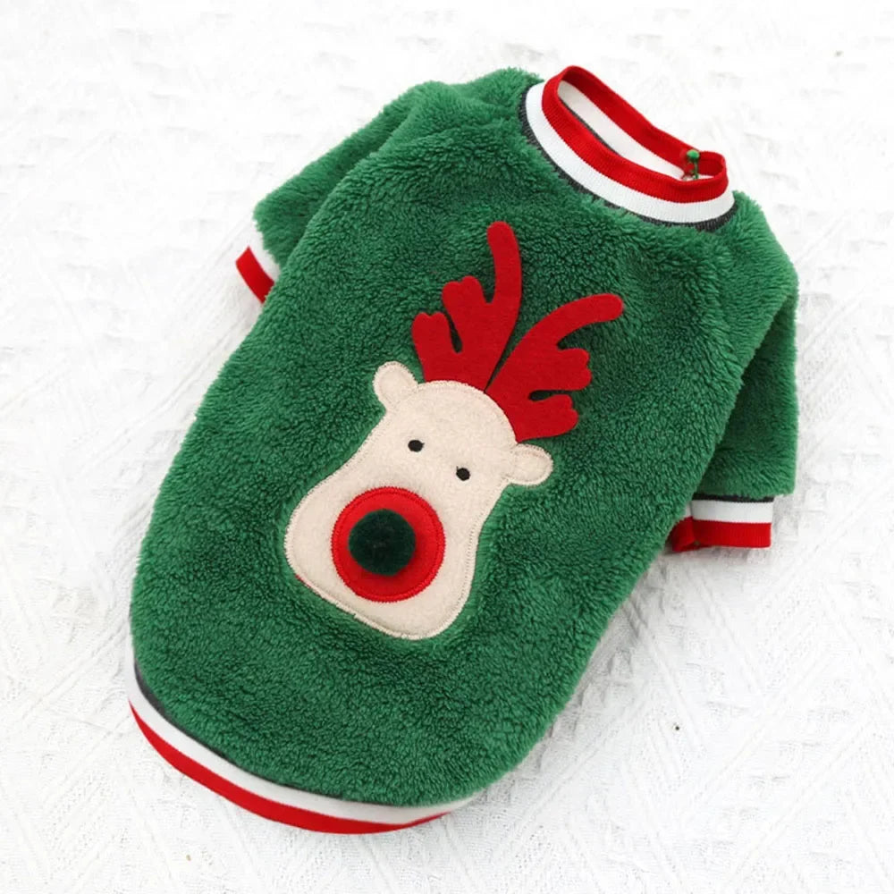 Dog Hoodies Christmas Halloween Dog Holiday Sweater Coat Puppy Snow Elk Reindeer Snowman Cosplay Clothes for Dog Pet Cat Costume J
