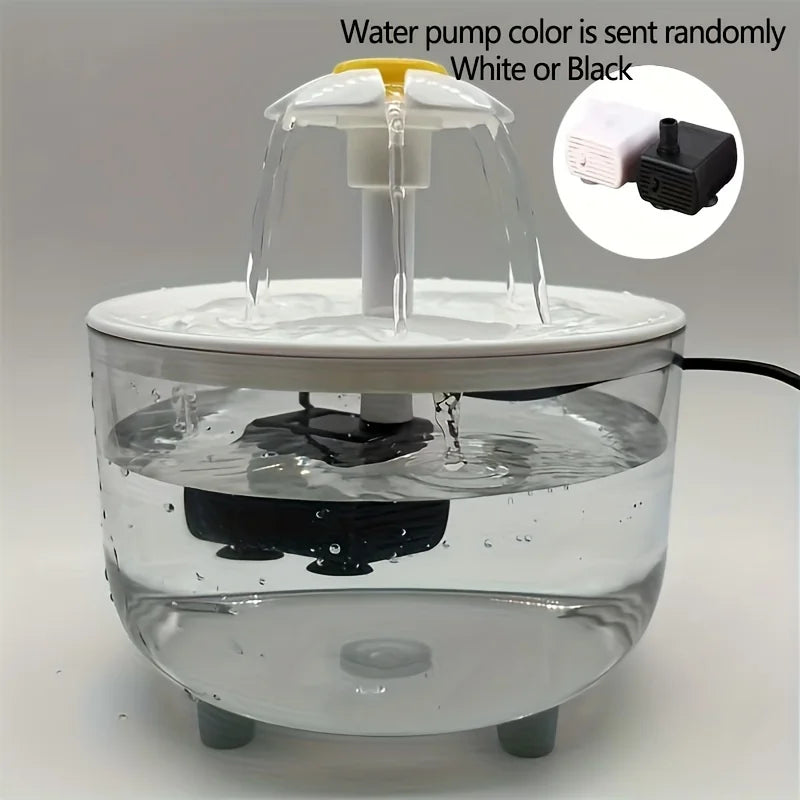 USB Silent 1L (34 fl oz) Pet Water Fountain – Automatic Filtered Drinking Dispenser for Cats & Small Dogs 2 USB Plug DC5V 1L