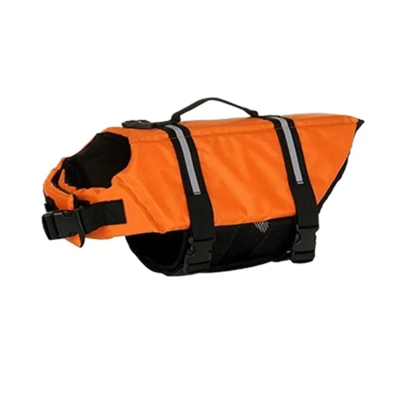 Reflective Adjustable Dog Life Jacket Safety Vest for Large Dogs, Enhanced Buoyancy for Swimming, Surfing and Boating orange