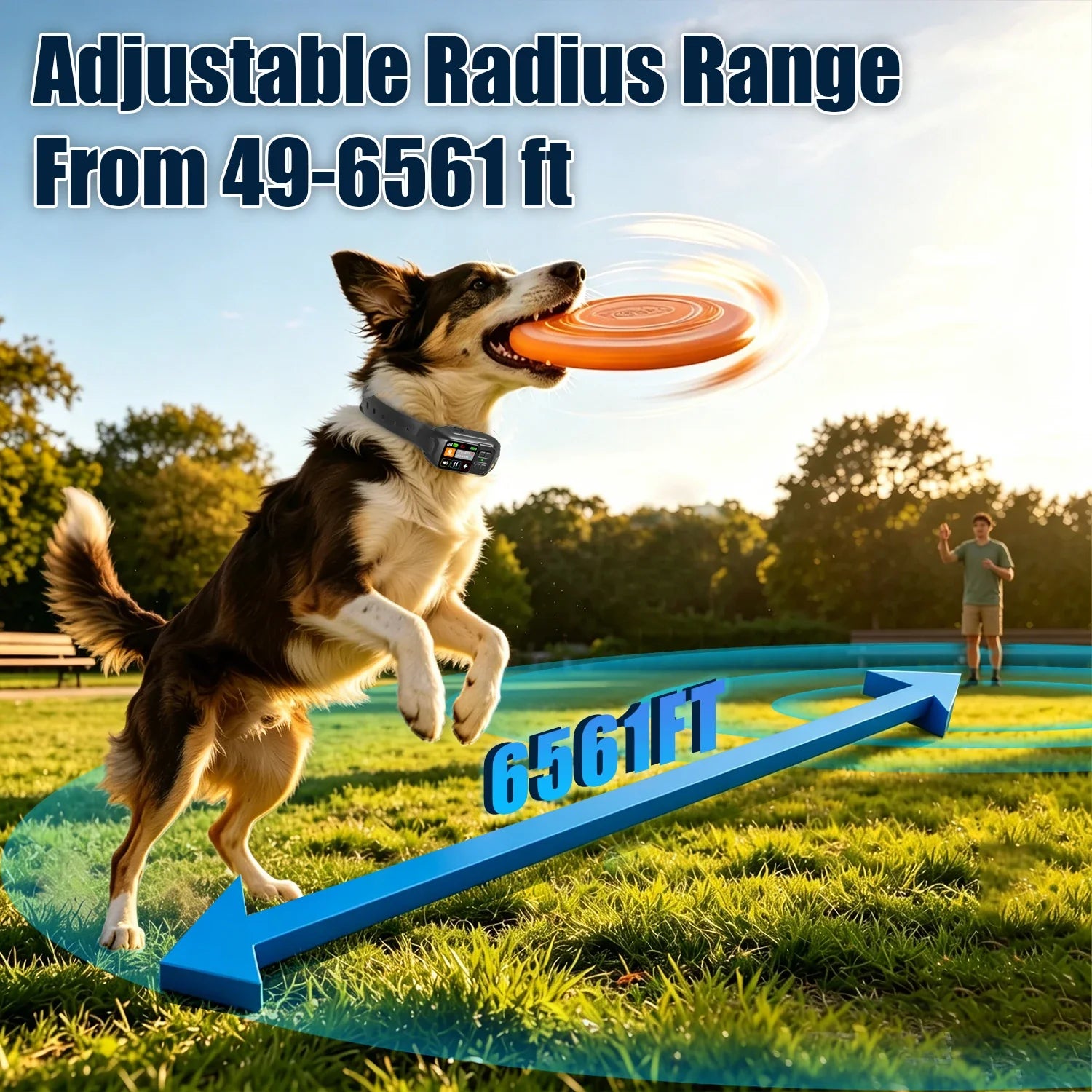 GPS Wireless Dog Fencing System - Electric dog fencing with GPS Electric Satellite Technology,Customizable regions,15-2000m