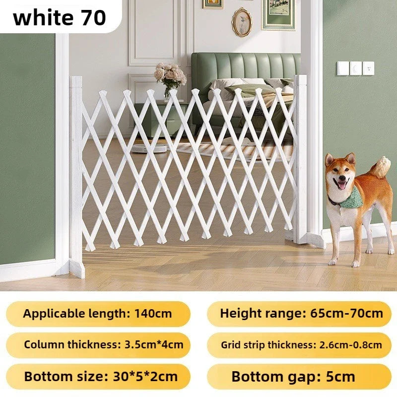Pet Puppy Fence Retractable Isolation Dog Wooden Fence Folded Indoor Anti-Jailbreak Dog Fences Accessories Isolation Pet Cat Net 70CM