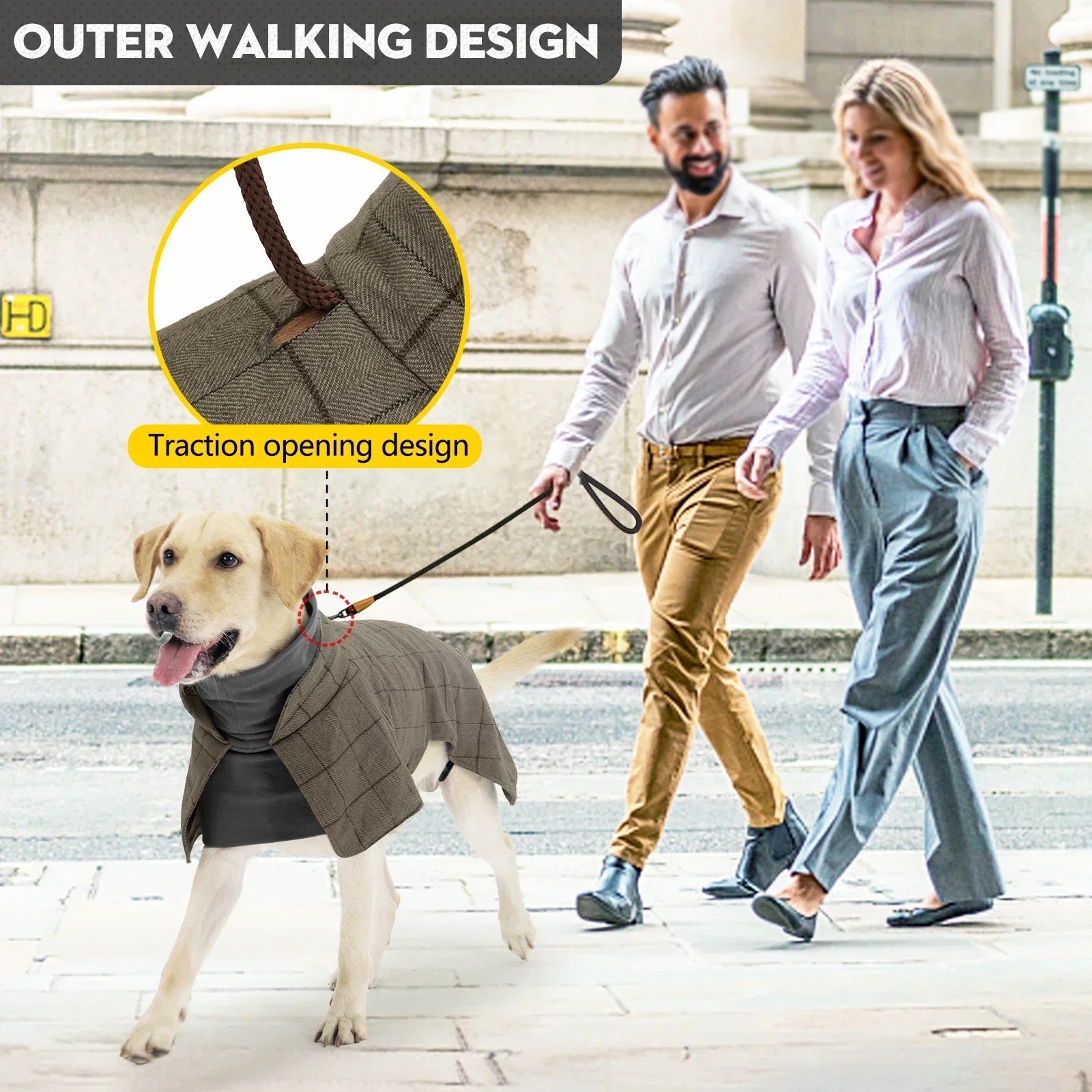 Dog Clothes Waterproof Windproof Clothes Winter Warm British Style Plaid Jack For Small Medium Large Dogs Winter Clothes for Dog