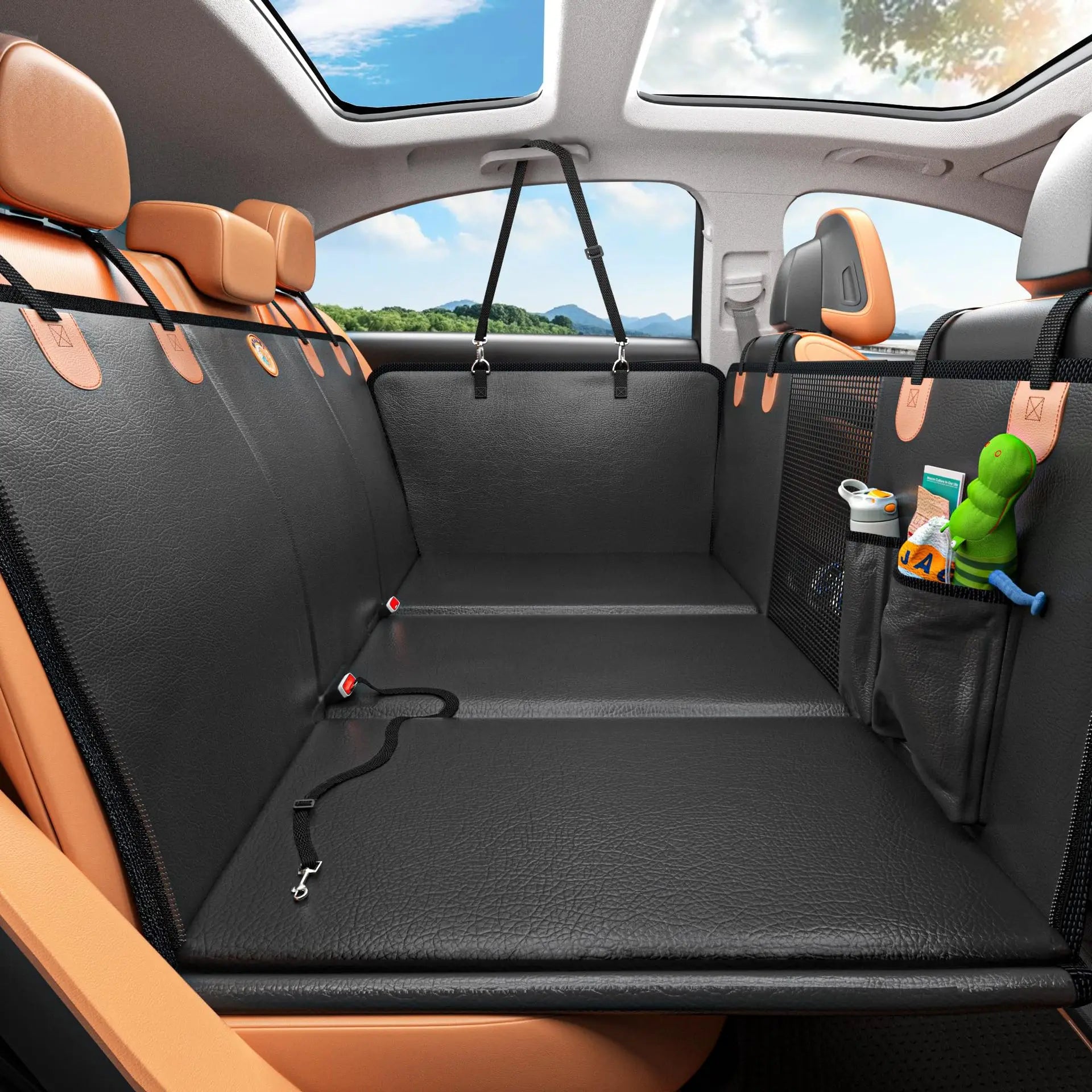 Non Slip Car Pet Pad Waterproof Dog Bed Travel Cushion for Backseat Comfort 2 600D