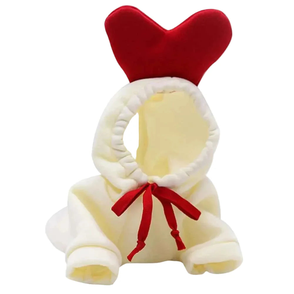 Cute Fruit Dog Hoodie – Warm Fleece Pet Jacket for Small Dogs White