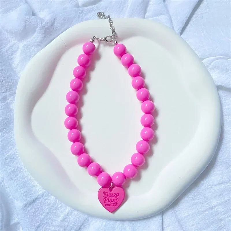 Princess Heart Pendant Pet Pearl Collar Dog Necklace Cat Jewelry Collar Puppy Accessories Dog Chain Chihuahua Wedding Jewelry Rose Red