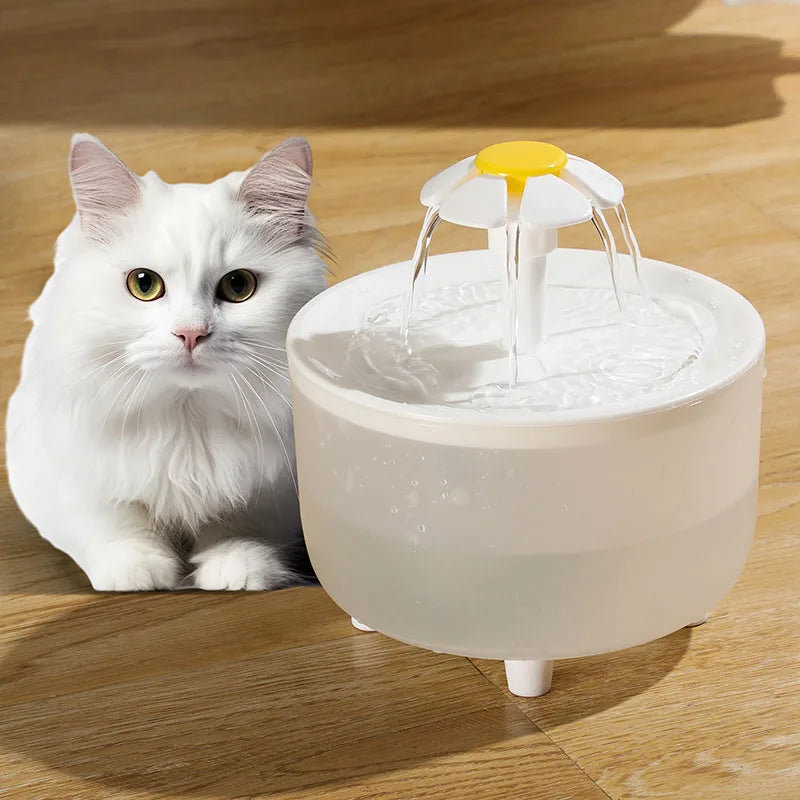USB Silent 1L (34 fl oz) Pet Water Fountain – Automatic Filtered Drinking Dispenser for Cats & Small Dogs 4 USB Plug DC5V 1L
