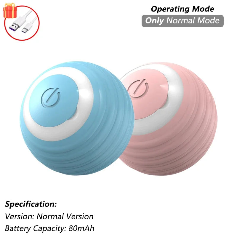 Interactive Smart Cat Toy Ball | Automatic Rolling Ball with Obstacle Avoidance Blue Pink Normal New Version