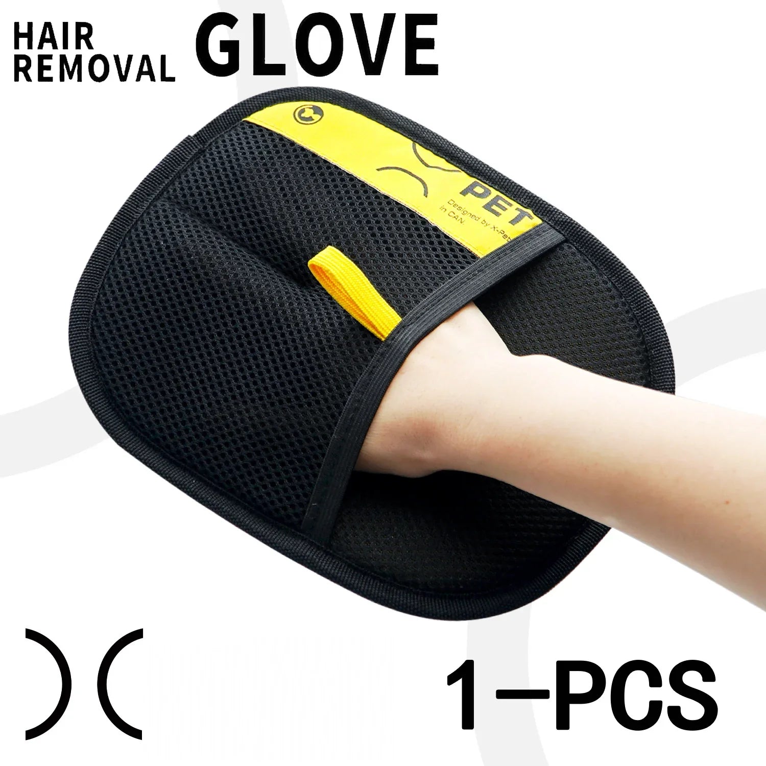 Pet Hair Remover Gloves Electrostatic for Cats Dogs, Reusable Washable Grooming Glove with 2-in-1 Lint Roller Brush - Safe Non-T Pro-1-Pcs China Mainland