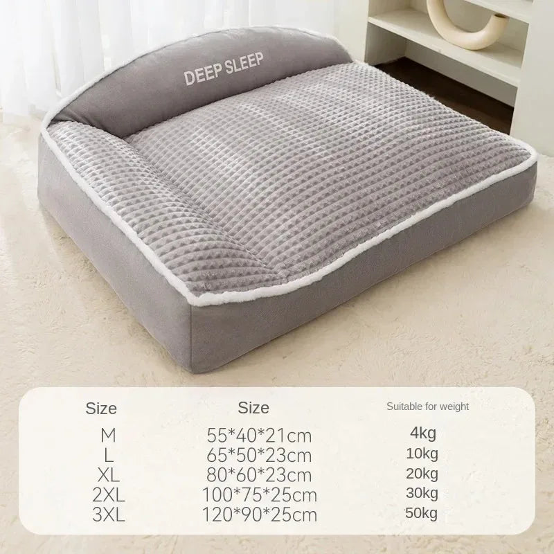 Corduroy Pet Bed – Cozy Winter Dog & Cat Sofa Nest, Small Medium Large, Warm Holiday Blanket Grey China Mainland