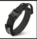 Heavy Duty Tactical Dog Collars with Handle Military Collar with Patch Outdoor Training and Walking for Medium and Large Dogs black M