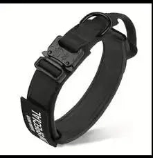 Heavy Duty Tactical Dog Collars with Handle Military Collar with Patch Outdoor Training and Walking for Medium and Large Dogs black M