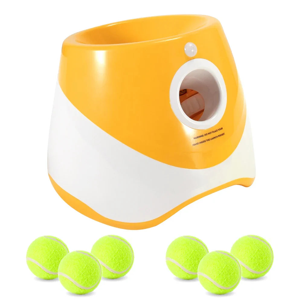 Dog Tennis Ball Launcher Dogs Chase Automatic Toys Automatic Fun Interactive Machine Fun Interactive Catapult Throw Rechargable Orange