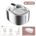 Wireless 4L (135 fl oz) Cat & Dog Water Fountain — USB-C Rechargeable Auto-Sensor Stainless Steel Pet Water Dispenser
