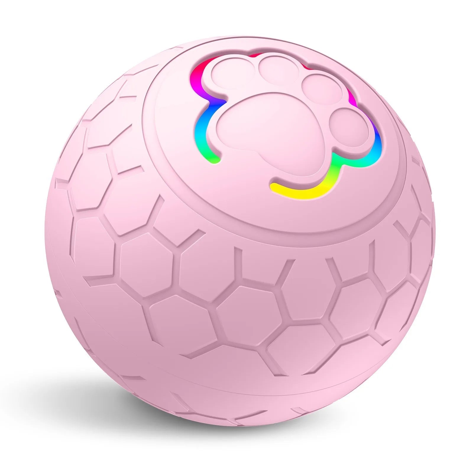 Smart Dog Toy Ball Electronic Interactive Pet Toy Ball USB Automatic Bouncing Rolling Toy Ball With RGB Lights Puppy Cat Product Upgrade Pink 300mAh