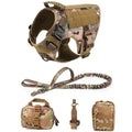 Tactical Military Vest Pet German Shepherd Golden Retriever Tactical Training Dog Harness and Leash Set For All Breeds Dogs CP 5 piece set