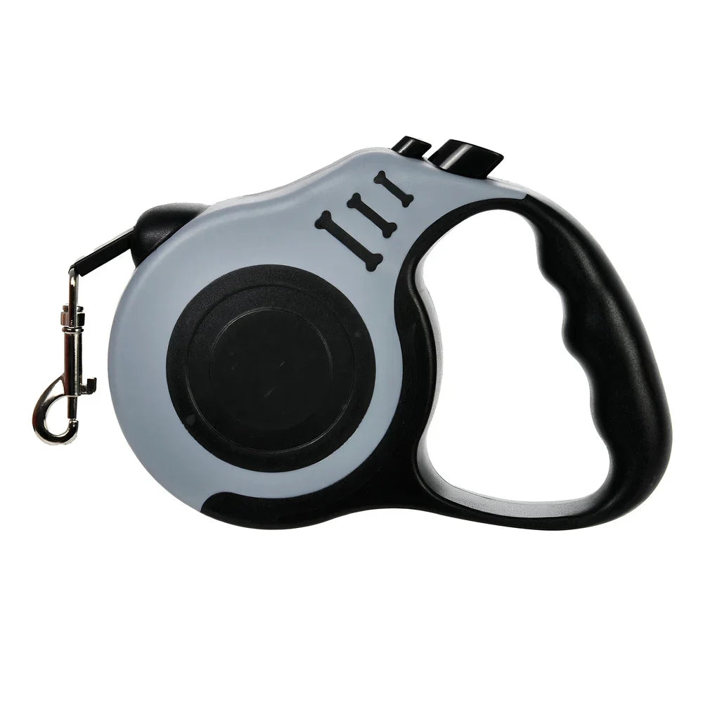 Retractable Dog Leash 3m (10ft) / 5m (16ft) Nylon Quick-Release Leash for Small to Large Dogs — Walking, Hiking & Travel Black And Gray China Mainland