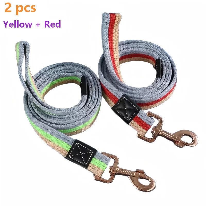 1/2PCS Pet Canvas Leash Leash Leash Dog Walking Leash Dog Chain Dog Leash Dog Leash Dog Training Leash Red-Yellow-2PCS