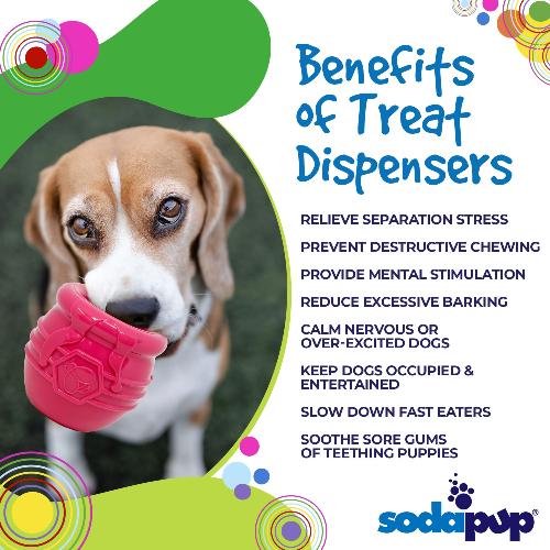 SodaPup Honey Pot Dog Treat Dispenser – PUP-X Rubber Enrichment Toy | L & XL | USA Made