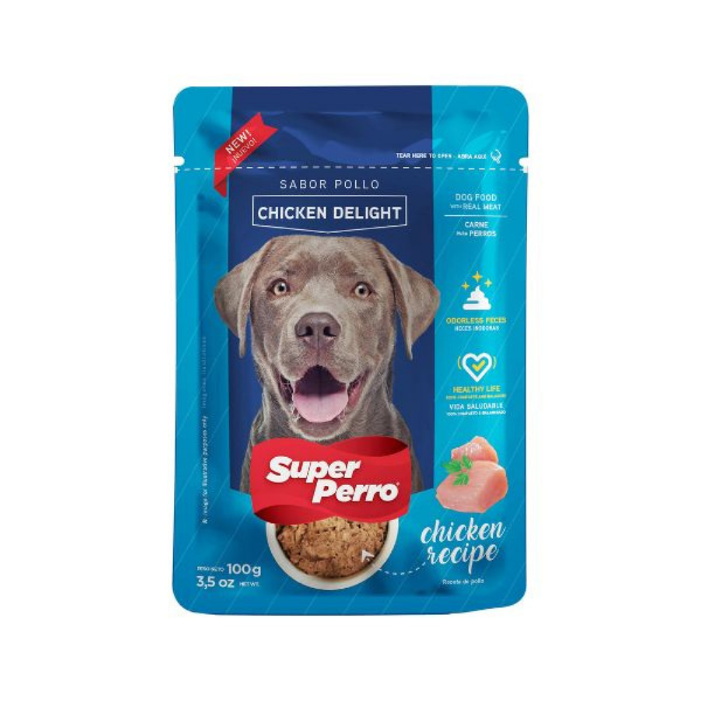 Super Perro Chicken Delight Wet Dog Food Pouch (3.52 oz / 100 g) Default Title