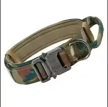 Heavy Duty Tactical Dog Collars with Handle Military Collar with Patch Outdoor Training and Walking for Medium and Large Dogs Camouflage XL