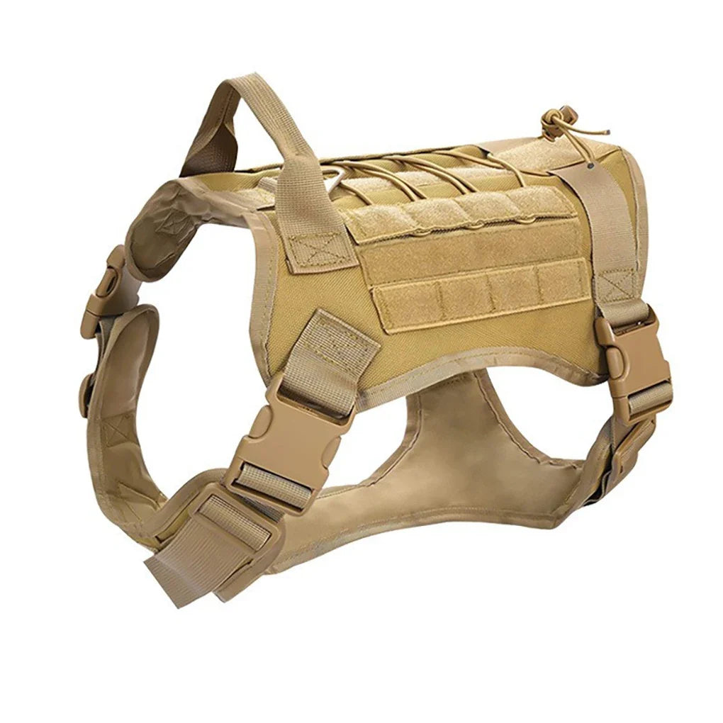 Tactical Dog Collar Adjustable Dog Harness for Medium & Large Breeds Vest Pet with Anti-Pull Design Portable Pet Harness for Dog Dark Khaki China Mainland