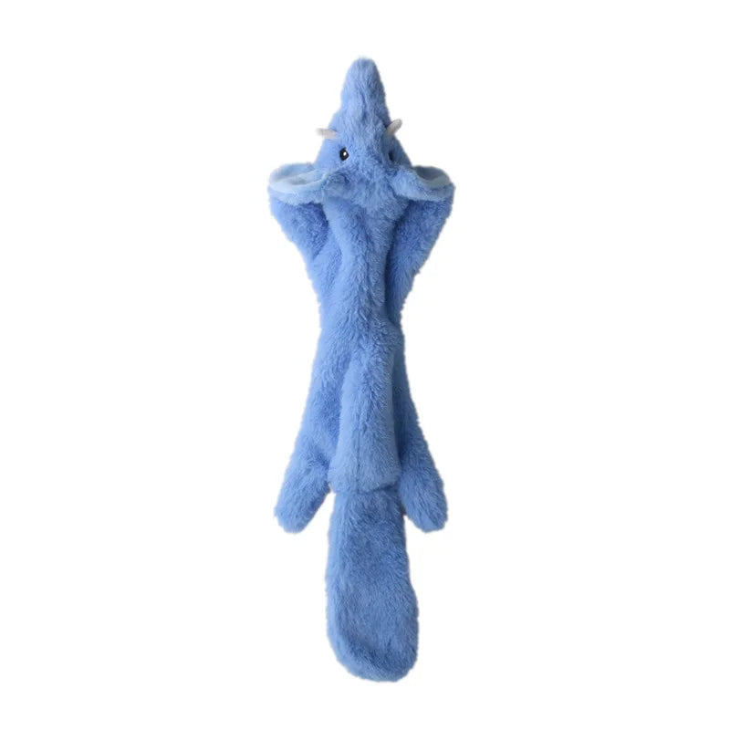 Stuffing-Free Squeaky Plush Dog Toy – Durable Crinkle Chew Toy, Simulated Animal Elephant