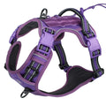 Tactical Dog Harness, No Pull Dog Harness, Adjustable Breathable MOLLE Dog Vest Harness for Medium Large Dog Reflective Military PURPLE