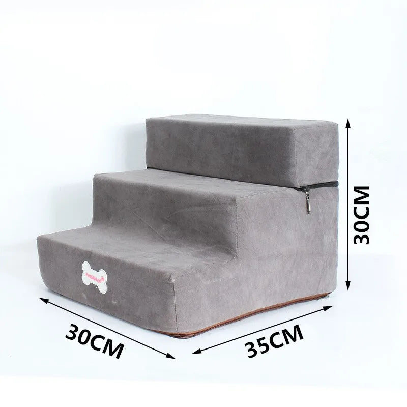 3-Step Pet Stairs for Small Dogs and Cats - Removable Washable Non-Slip Ramp Ladder three floors 4 China Mainland