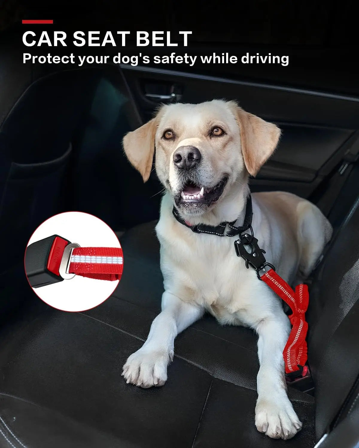 Tactical Dog Leash Heavy Duty, 4-6FT Shock Absorbing Bungee Lead with 2 Padded Handle, Metal Carabiner Clip, Car Seatbelt, Stron