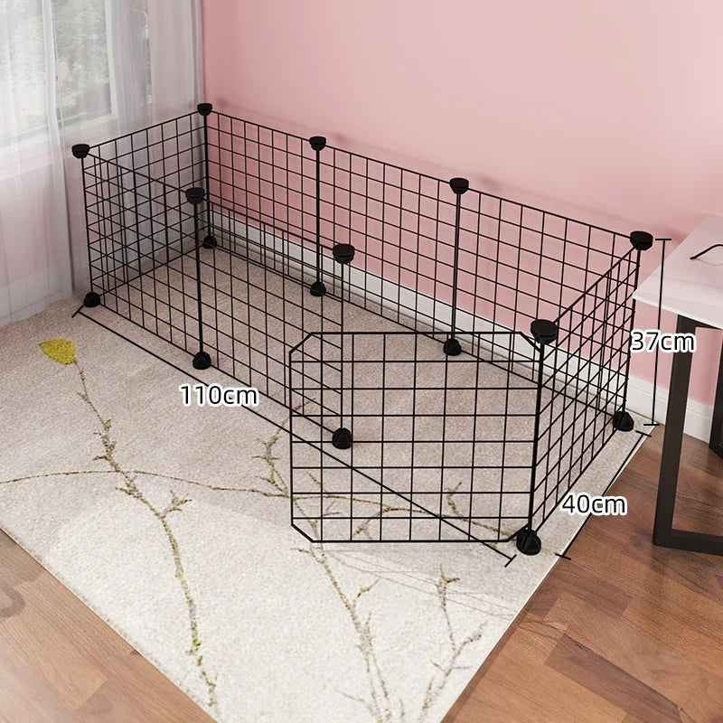 Pet Fence Dog Cage Indoor Encrypted Iron Mesh Fence Cat Cage Free Splicing Rabbit Guinea Pig Chinchilla Fence SL178-B8 DIY Cage