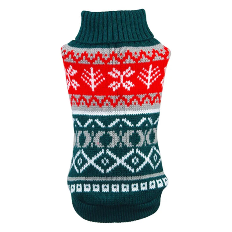 Dog Sweater Warm Knitting Crochet Clothes for Dog Chihuahua Dachsh Classic for Autumn Winter 100% Cotton All Seasons Solid Doagk green