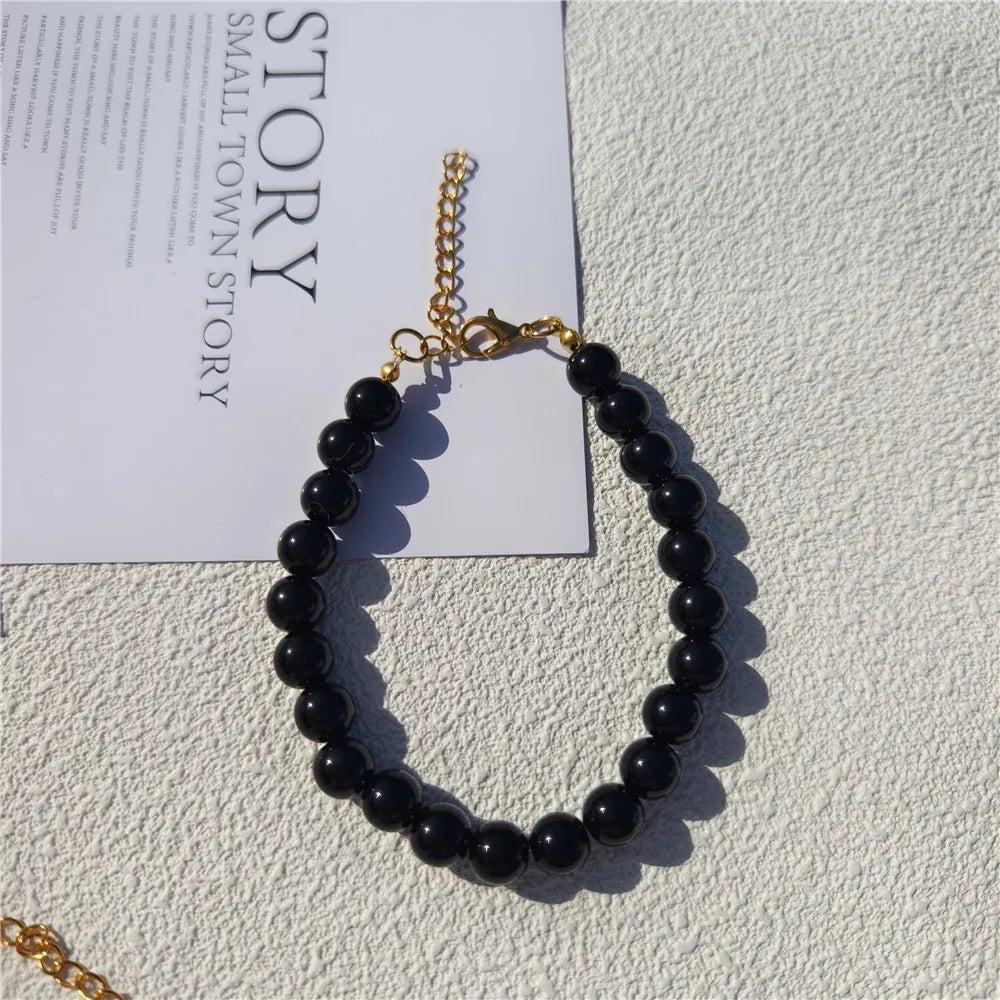 Dogs Necklace Extension Chain Design Pet Collar Fashion Dogs Faux Pearls Necklace Loop DIY Cat Dog Grooming Accessory black