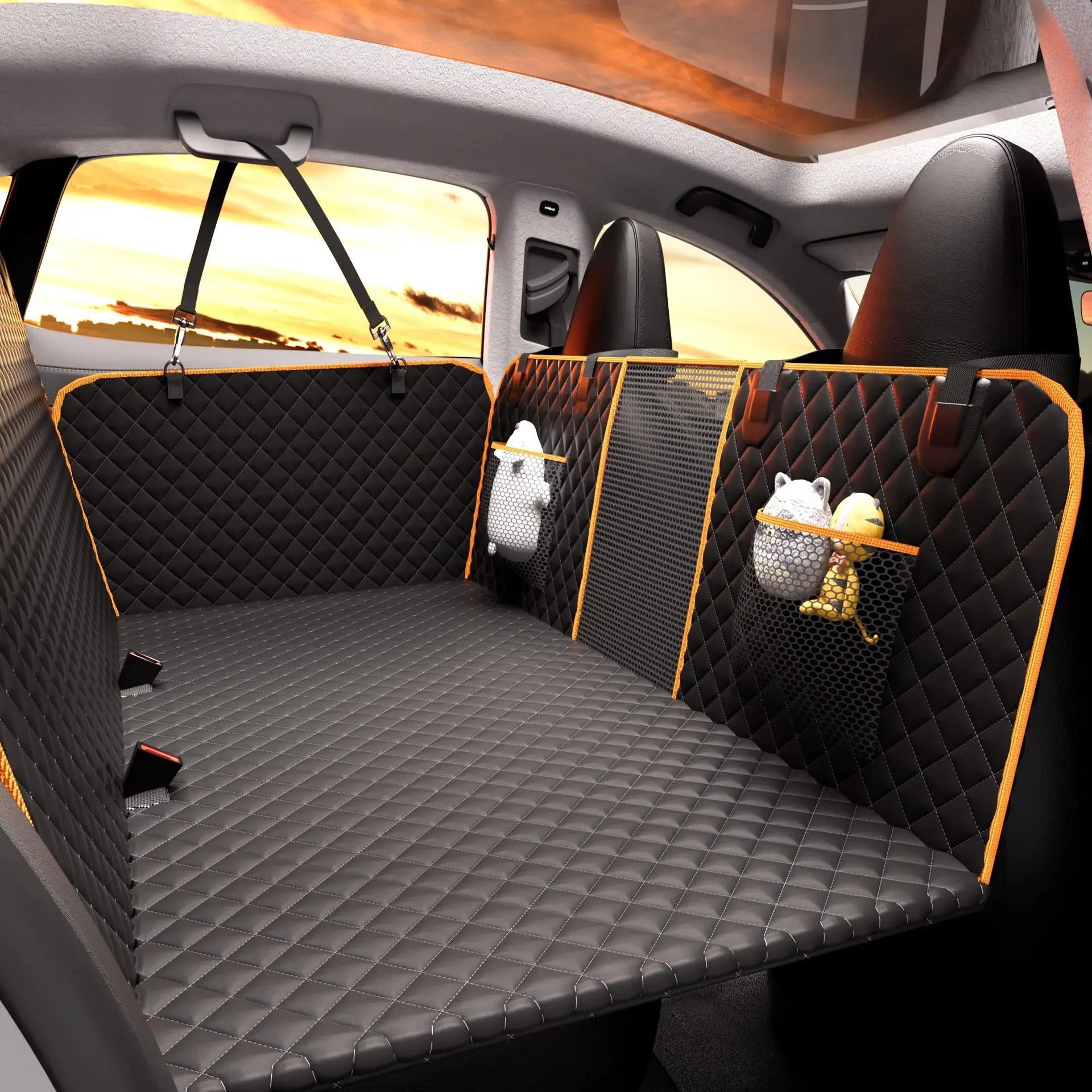 Non Slip Car Pet Pad Waterproof Dog Bed Travel Cushion for Backseat Comfort 4 600D