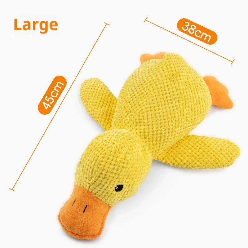 Plush Duck Dog Toy with Squeaker Bite Resistant Chew Toy for Teeth Grinding Relief Big Duck