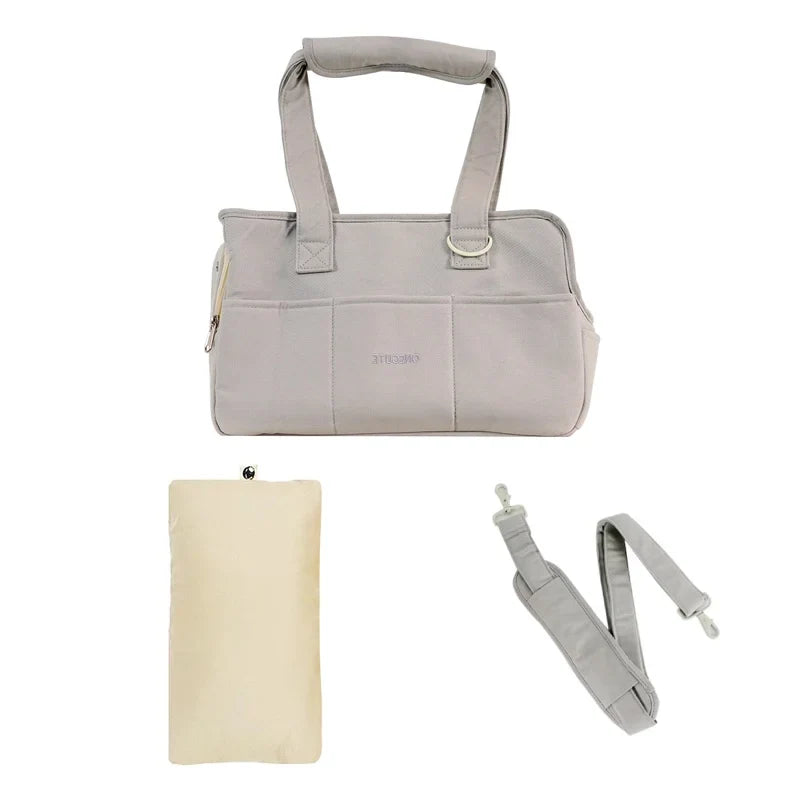 Portable Cotton Pet Sling Carrier for Small Dogs & Cats – Shoulder Handbag, Small 34×17×25cm (13.4×6.7×9.8in) & Medium 43×19×31cm (16.9×7.5×12.2in) gray strap pillow China Mainland