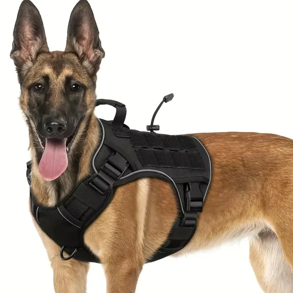 Adjustable No-pull Tactical Dog Harness With Handle For Large Dogs Reflective Vest For Labrador Retriever Siberian Dogs Supplies