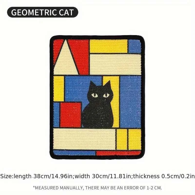 Wall Mounted Cat Scratching Mat – Durable Fabric Claw Board with Space-Saving Design Triangle