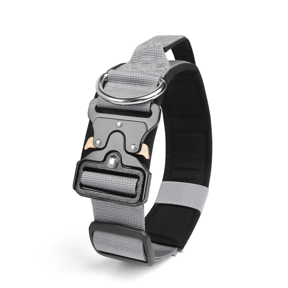 Tactical Dog Collar for Medium to Large Dogs 8 Colors Pet Collar Durable Comfortable Harness for Training And Control Gray China Mainland