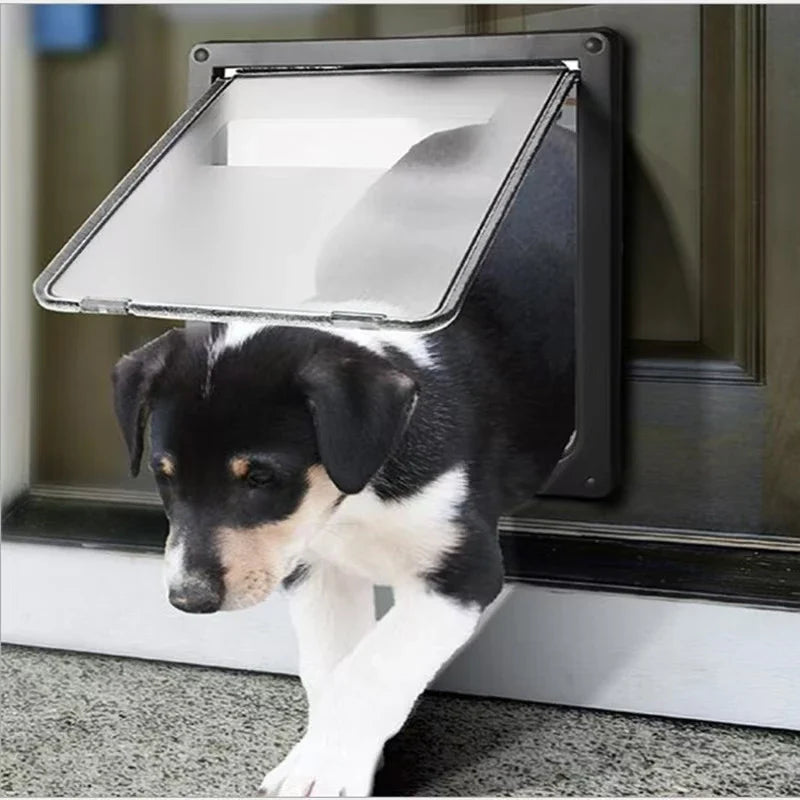Lockable Pet Door with Privacy Flap – Weatherproof Dog & Cat Door, Easy Install (S 13.8 in x 11.4 in / 35 x 29 cm, L 16.9 in x 14.0 in / 43 x 35.5 cm) black