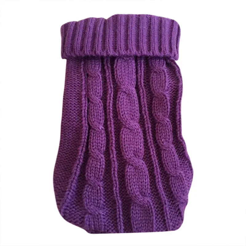 Knitted Winter Dog Sweater for Small & Medium Dogs, Chihuahua & Yorkie Puppy Pullover Purple